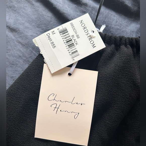 black off the shoulder mini dress with tiny silver sparkles. size M. - Picture 3 of 6